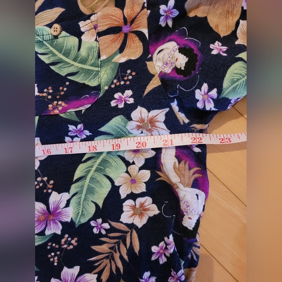 The Hawaiian Print Tee Navy Short Sleeve T-shirt Bellfield XL - Picture 2 of 5